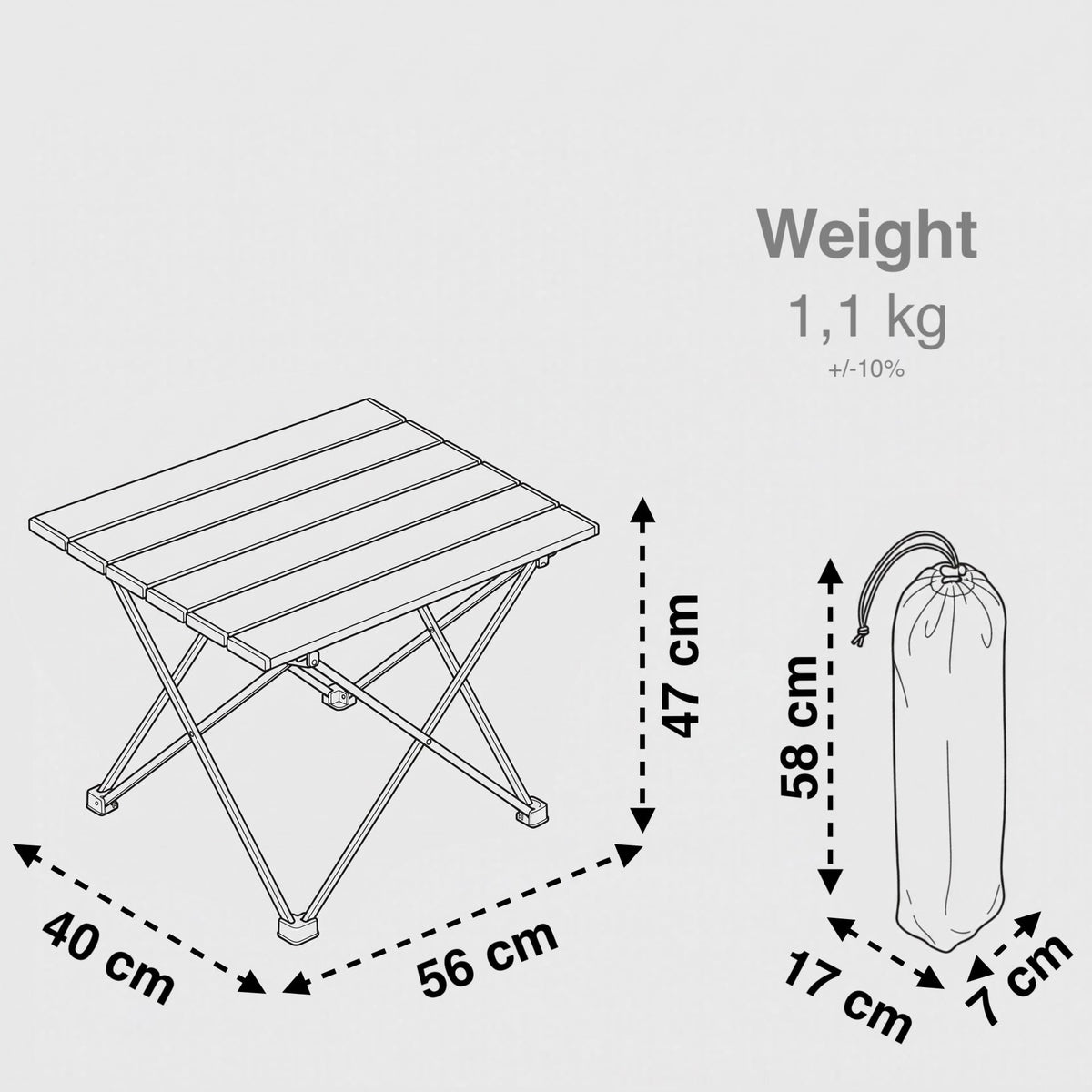 Medium Foldable Hiking Table